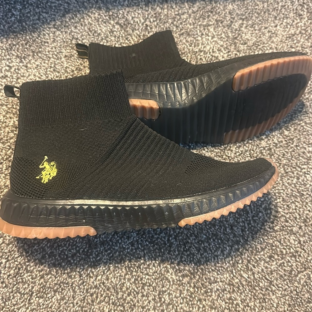 Ralph Lauren Polo black pull on stretchy ankle boots 8.5